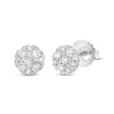 0.51ct 14k White Gold Diamond Cluster Stud Earring